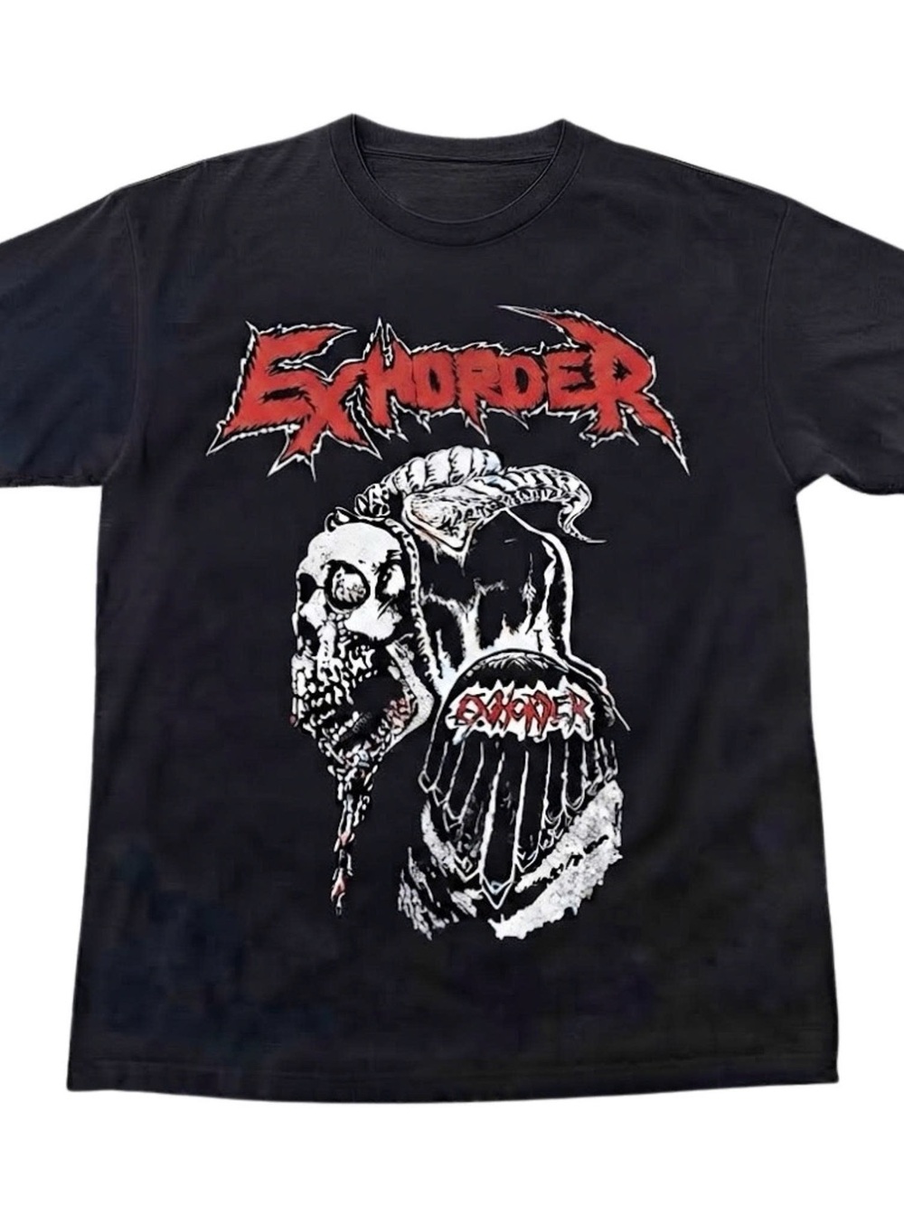 Gildan Black Exhorder Graphic Tee With Red and white Print